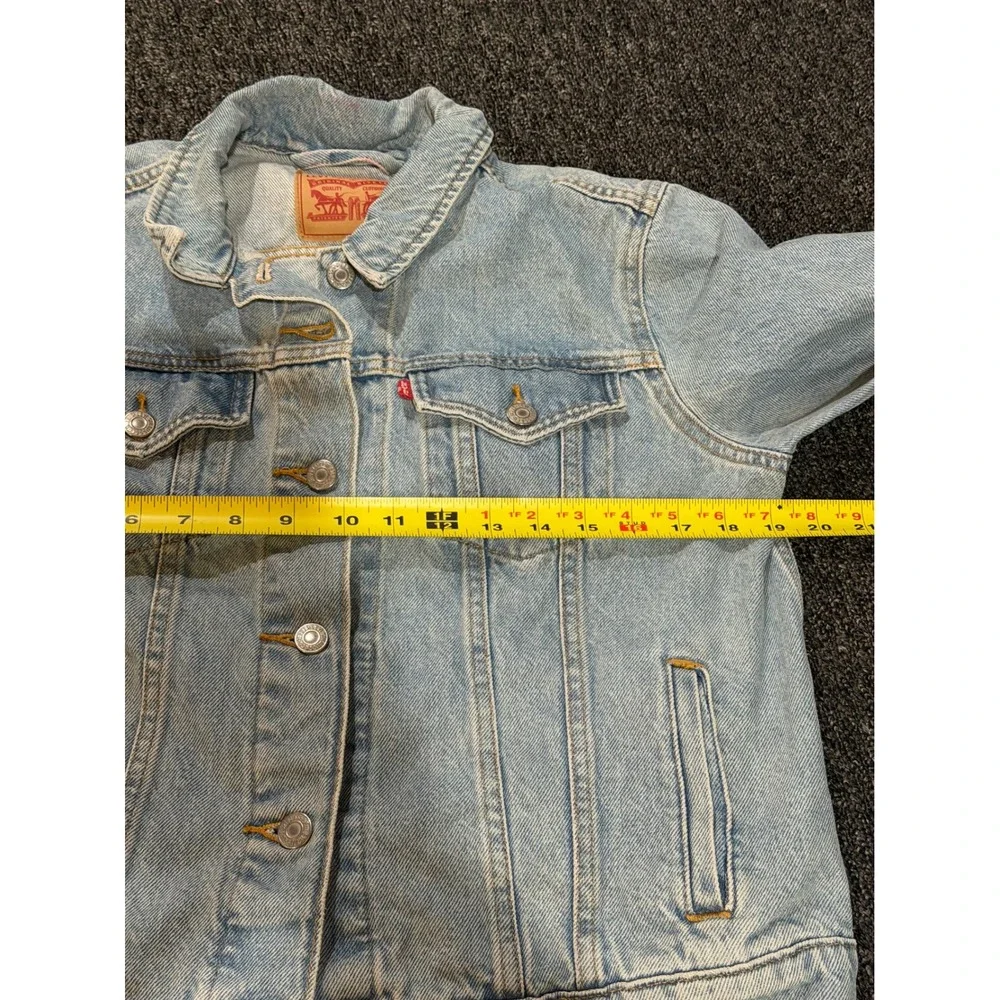 VTG Levi Strauss Denim Jacket‎ Light Wash Trucker Jean Coat Girls Large Girls
